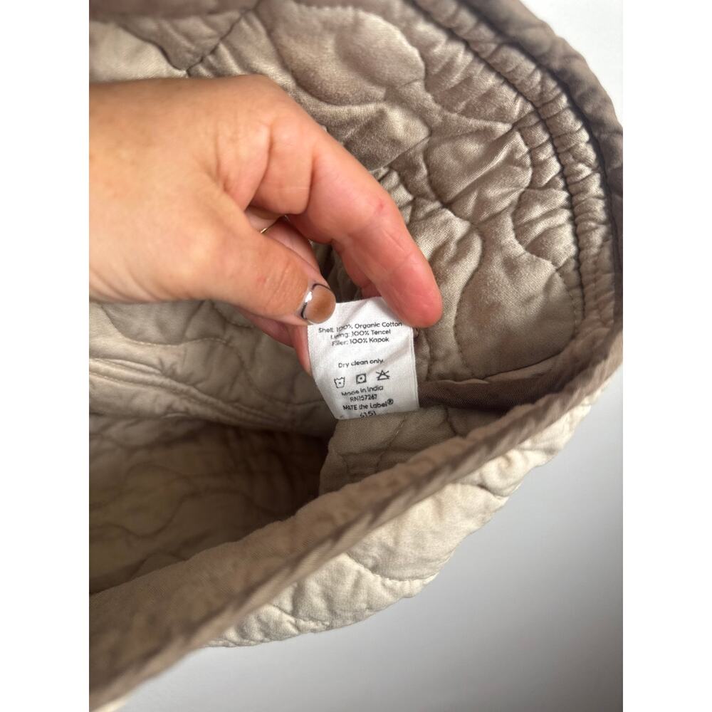 MATE the Label Organic Cotton Quilted Vest - Mushroom (Beige) / Brown Trim - M - Picture 7 of 8